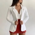 thumbnail image 3 of Women Suit Coat Lapel Long Sleeve Slim Fit Single Button Suit Jacket Solid Color Versatile Basic Jacket Business Tops Daily Wear, 3 of 8