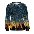 thumbnail image 7 of Galaxy Star Outer Space Women's Floral Printed Sweatshirt Long Sleeve Crewneck Casual Loose Vintage Graphic Pullover Tops, 7 of 7