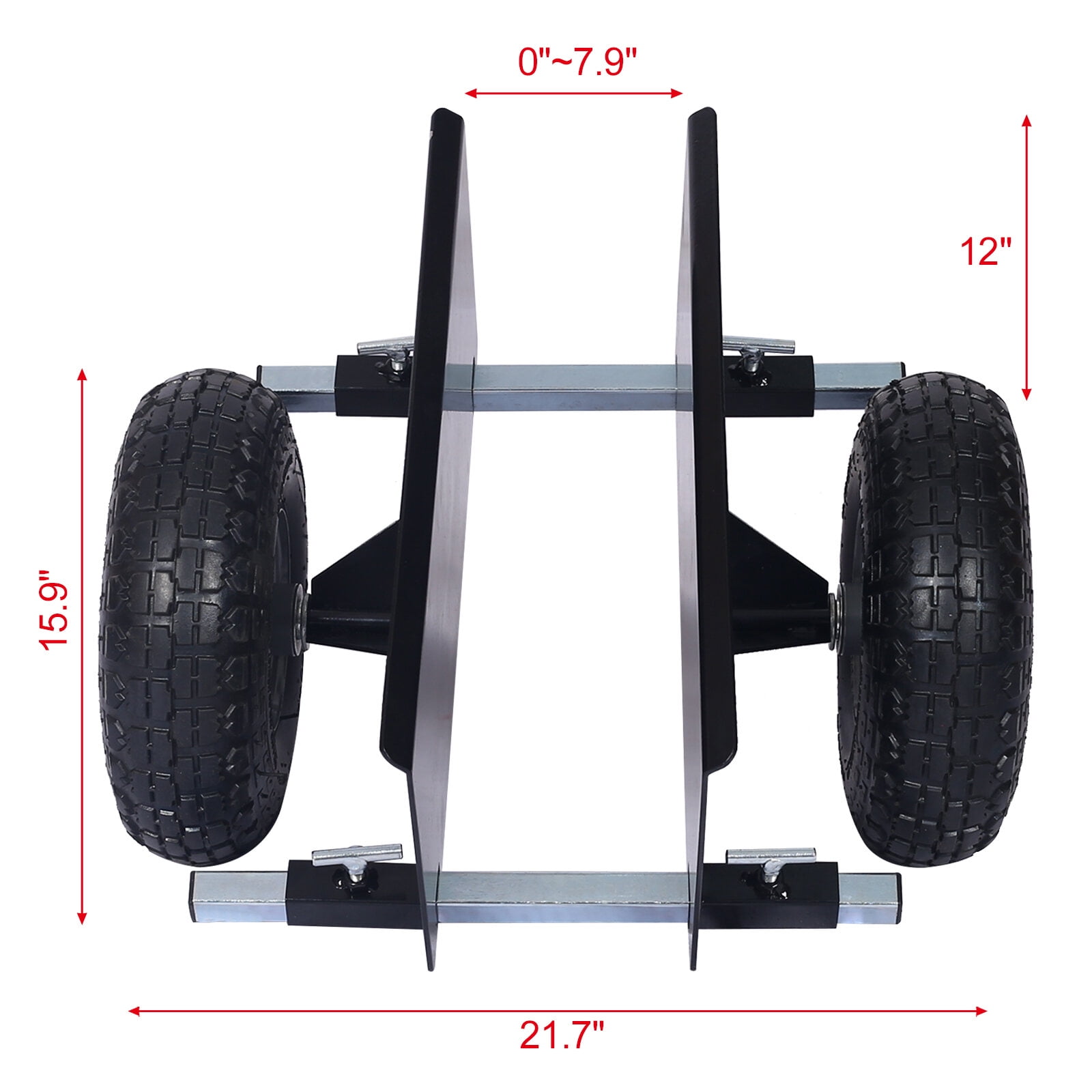 , 600lb Panel Dolly , 10in. Pneumatic Wheels, Black ,Metal ,