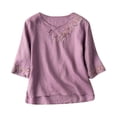 thumbnail image 4 of Active Tops Women Casual Tees Running Shirts Women Long Sleeves Apparel T Women T Shirt Summer Women Thin Long Sleeve Shirt Long Sleeve Compression Shirt Women Loose Fit Workout Purple XXL, 4 of 4
