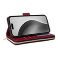 thumbnail image 4 of Allytechgroup Case for iPhone 16 Pro Max with Credit Card Slot, Built-in Shoulder Strap Lanyard PU Leather Wallet Flip Stand Case Full Body Shockproof Protective for iPhone 16 Pro Max, Winered, 4 of 7