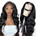 thumbnail image 1 of 360 Lace Front Human Hair Wigs Body Wave Wigs HD Lace Front Human Hair Wigs Brazilian Hair Wig Pre Plucked With Baby Hair 150% Density Body Wave Wigs for Black Women 12inch Natural Color, 1 of 7