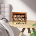 thumbnail image 6 of SUYOLL Wood Floral Figurine Anxiety Relief Decor Small Bookshelf Ornament Desk For Calming Home Space Relax Brown, 6 of 8