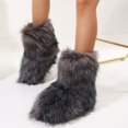 thumbnail image 4 of Stylish Winter Boots for Women, Faux Fur Mid-Calf Snow Booties, 4 of 5