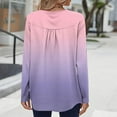 thumbnail image 4 of yievot Fall Tops for Women Long Sleeve Shirts Button Crew Neck Casual Blouses Dressy Pleated Tunics Trendy Clothes, 4 of 6