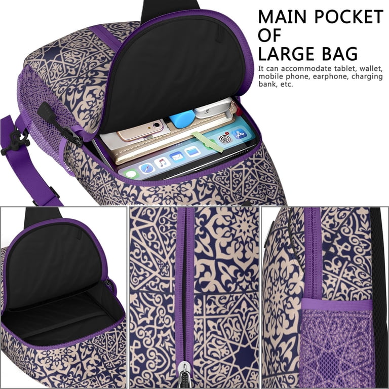 Tie Dye Sling Backpack Women Colorful Crossbody Bag Casual Travel Daypack Tie-Dye Crossbody Sling Bag for Women Men Sling Backpack  main image 3