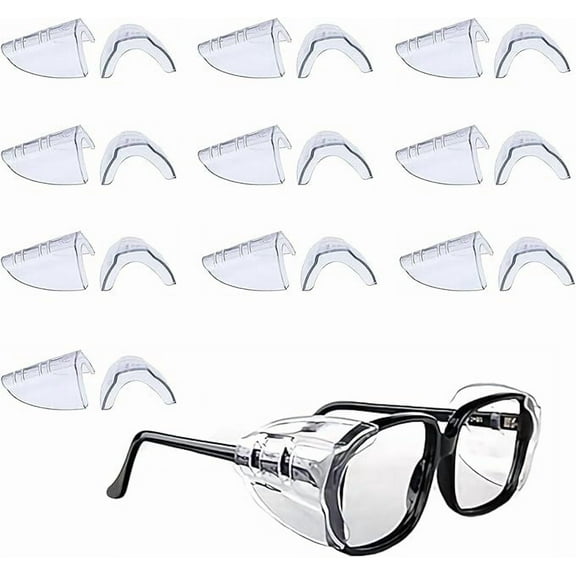 6 Pairs Safety Glasses Side Shields for Prescription Glasses, Slip on Clear Eye Glasses, Fits Small to Large Eyeglasses