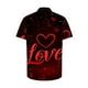 thumbnail image 4 of Camisas de Manga Larga para Hombres Día de San Valentín Impreso Botón Solapa, Camisa de Manga Corta Casual para Regalos, 4 of 9