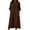 Brown, variant on Cotton Gauze Dresses for Women Casual Summer Maxi Dress with Sleeves Trendy V Neck Button Down Loose Fit Dress with Pockets