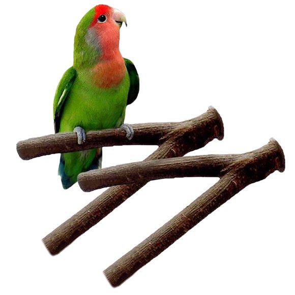 2PCS Bird Perch Bite-resistant Parrot Cage Perch Hanging Perch Bird Chew Toy