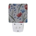 thumbnail image 2 of Blue Red Tulips Flowers Night Light 2 Pack LED Nightlight Plug into Wall Dusk to Dawn Sensor Soft White, 2 of 7