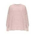 thumbnail image 3 of Hogleaql Womens Crew Neck Oversized Sweaters Batwing Long Sleeve Knitted Fall Cozy Jumper Tops Dressy Insulated Loose Pullover Solid Sweater Light pink L, 3 of 6