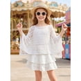 thumbnail image 6 of Swimsuit for Girls Youth Uv Cover Up Poncho Solid Color Knit Mesh Hooded Lightweight Versatile Girls Bathing Suit Size 7-8Y, 6 of 9