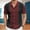 Wine, variant on Men's Knit Shirts Short Sleeve Vintage Colorblock Cuba Beach Shirts Summer Casual Button Down Shirt