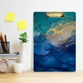 thumbnail image 6 of 12.5"x9" Luxury Marble Texture Clipboards, Standard A4 Letter Size Nursing Clipboard with Low Profile Metal Clip Decorative Clip Board for Office Supplies,Gold, 6 of 7