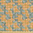 thumbnail image 2 of Ambesonne Citrus Fabric by the Yard Upholstery, Simplistic Oranges Leaves, 5 Yards, Sand Brown Pale Grey, 2 of 5