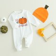 thumbnail image 2 of Okbabeha Halloween Baby Boy Girl Clothes Newborn Infant My First Halloween Romper Jumpsuit Pumpkin Onesie Outfit with Hat, 2 of 8