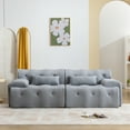 thumbnail image 2 of 90"W 2 Seater Sofa, Pure Foam Comfy Loveseat Sofa Couch with Toss Pillow, Modern Lounge Sofa for Living Room Apartment, 2 of 8