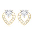 thumbnail image 2 of Rosec Jewels Lab Diamond Heart Stud Earrings - 6 mm - 1 Carat Diamond Earrings for Valentines - EF-VS Grade, 18K Yellow Gold, 2 of 6