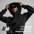 thumbnail image 5 of ARRIA by Kiss Satin-Lined Hoodie – Oversized Hoodie for Frizz Free Hair, Comfy Premium Cotton Sweatshirt, Women’s Fashion Hoodie, Fall Winter & Spring Trendy Essential Pullover (Small, Taupe), 5 of 6