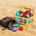 thumbnail image 4 of Large Diving Gem Pool Toys with Golden Treasure Box, 12PCS Colorful Acrylic Diamonds Set for Summer Swimming Underwater Training, Pirate Party Favors, Bath Toys for Kids Gold, 4 of 5