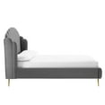 thumbnail image 4 of Modway Lana Queen Performance Velvet Wingback Platform Bed in Gray, 4 of 10