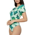 thumbnail image 2 of The Xecao Green Sea Turtle Women's Crew Neck Body Suit, a short-sleeved bodysuit and basic swimsuit, both comfort and style for dating and daily life, 2 of 9