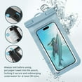 thumbnail image 3 of MaxxMarket Waterproof Phone Pouch/Case Dry Bags for iPhone 17 16 Pro Max/iPhone 15 Pro/14/13 for Samsung LG, IPX8 Cellphone Dry Bag Beach Cruise Ship Essentials, 2 Pack-Black & Blue, 3 of 12
