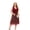 Burgundy, variant on Women's Plus Size V-Neck Sleeveless Midi Dress Elegant Everyday Flattering Fit 1XL 2XL 3XL 95% Polyester 5% Spandex