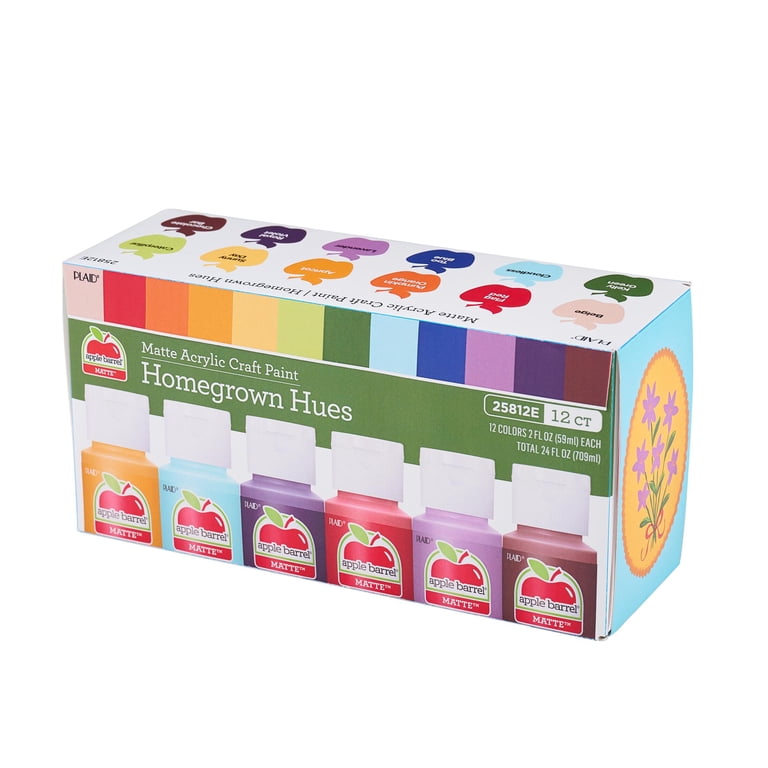Apple Barrel Homegrown Hues Paint Set, 12 Colors, 2 fl oz photo 2