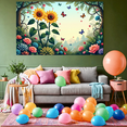thumbnail image 5 of LUUFILx Floral Butterfly Garden Backdrop Banner for Party Backdrop Background Sunflower Decorations Photography Props Nature Scene Summer Wedding Event Decor, 5 of 7
