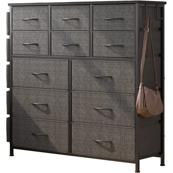 EastVita 10 Dresser for Bedroom with 10 Drawer, Dressers & Chests of Drawers for Hallway, Entryway, Storage Organizer Unit with Fabric, Sturdy Metal Frame, Wood Tabletop, Easy Pull Handle