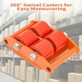 thumbnail image 3 of 1PCS Machinery Skates Dollies, 17,637 lb Heavy Duty Equipment Moving Skates with 4 PU Wheels, 360° Rotation Non-Slip Cap, Low-Profile Industrial Mover Rollers for Factory, Warehouse, Workshop, 3 of 8