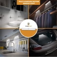 thumbnail image 3 of VYANLIGHT Luces debajo del gabinete Sensor de movimiento 10 luces LED para interiores – Tiras de luz para armario, cocina, baño, despensa – Iluminación inalámbrica para gabinete con pilas, despegar y, 3 of 5