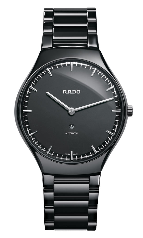 Rado True Thinline Black Ceramic Black Dial Automatic Mens Watch