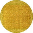 thumbnail image 1 of Ahgly Company Machine Washable Indoor Round Persian Yellow Traditional Area Rugs, 6' Round, 1 of 4