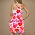 thumbnail image 2 of FAHXNVB Girls Summer Romper Hearts Print Sleeveless V Neck Jumpsuit Short Outfits with Pocket One Piece Casual Clothes 5-14 Years, 2 of 4