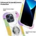 thumbnail image 3 of JTCASES for iPhone 12 Pro Max Case, Heavy Duty Protection Hybird PC Silicone 360° Rotating Ring Bracet Magnetic Car Mount Fully Coverage Slim Non-Slip for iPhone 12 Pro Max, Colorful Beige, 3 of 6