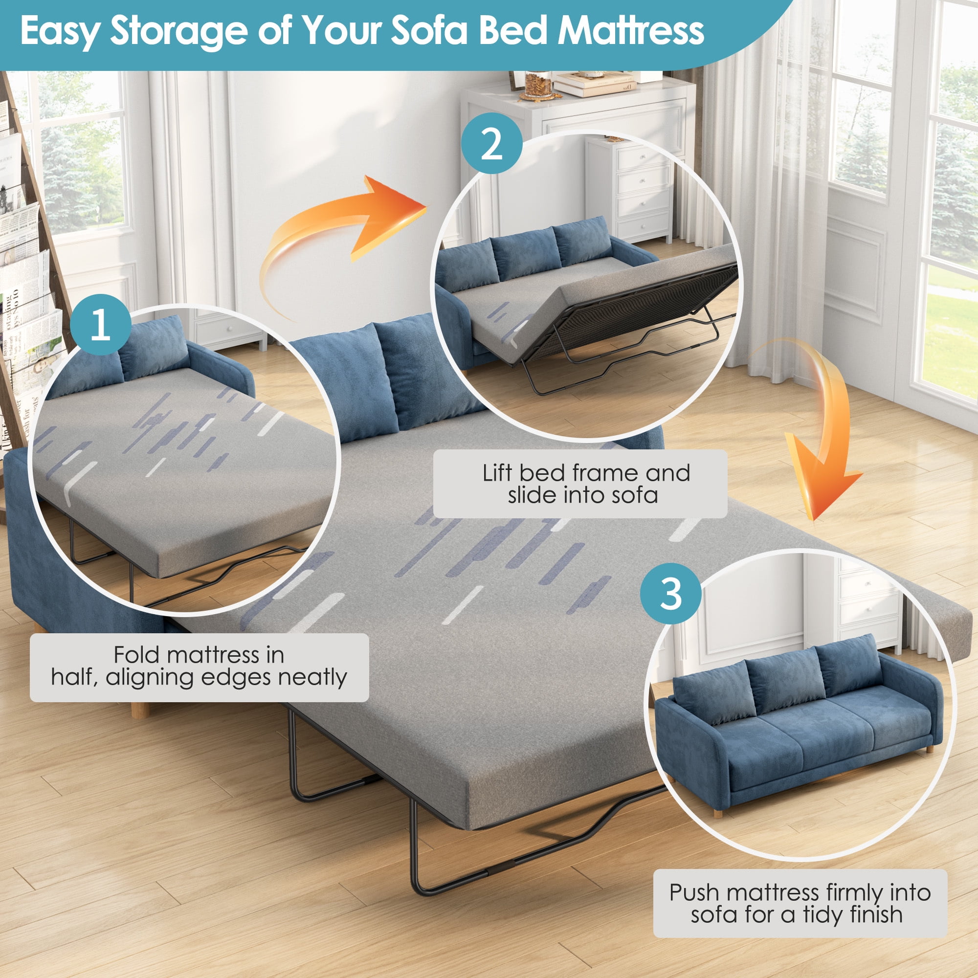4 inch Full Size Mattress, Gel Memory Foam Mattress with Removable Washable Cover,  Pull Out Queen Sleeper Sofa Mattress for RVs,Daybeds,Boats&Guest Rooms(Sofa Not Included)