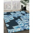 thumbnail image 2 of Ahgly Company Indoor Rectangle Patterned Blue Novelty Area Rugs, Swatch Sample, 2 of 6