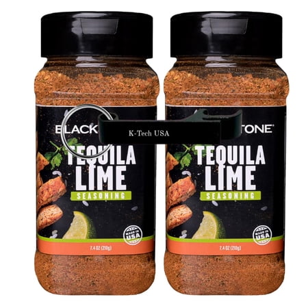 Blackstone Tequila Lime Seasoning Gift Set 7.4 oz 2-Pack with K-Tech USA Keychain