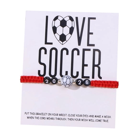 Adjustable Soccer Bracelet for Men Women, Unisex Football Bracelet, Woven Memorial Hand String Bracelet, Soccer Keepsake Gift