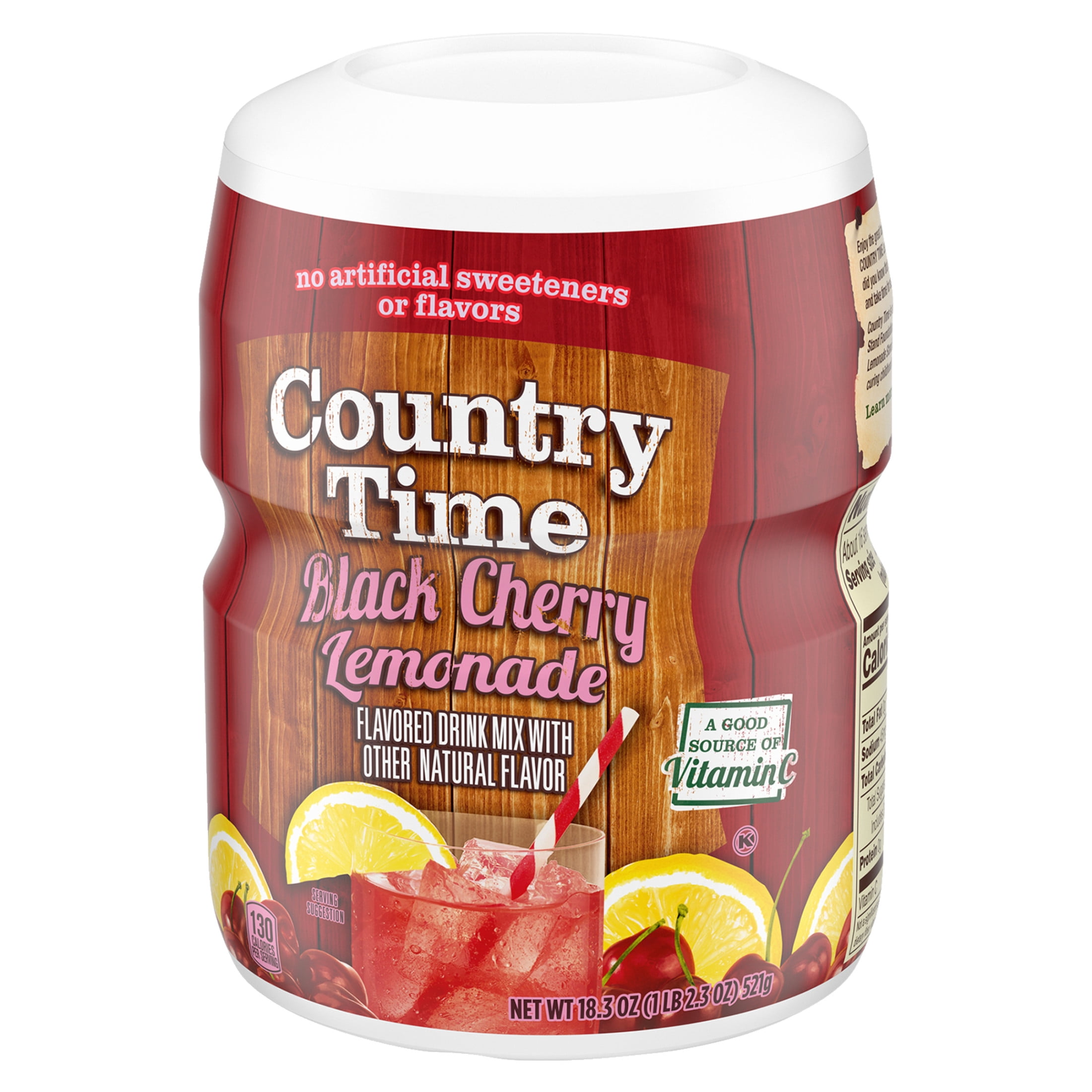 Country Time Black Cherry Lemonade Naturally Flavored Powdered Drink Mix, 18.3 oz Canister
