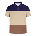 thumbnail image 4 of Camisa Casual de Impresión de Gradiente de los Hombres, Top de Solapa de Manga Corta en Tela de Malla Ligera para el Aire Libre Y el Ocio, Blusa de Suéter Elegante, 4 of 9