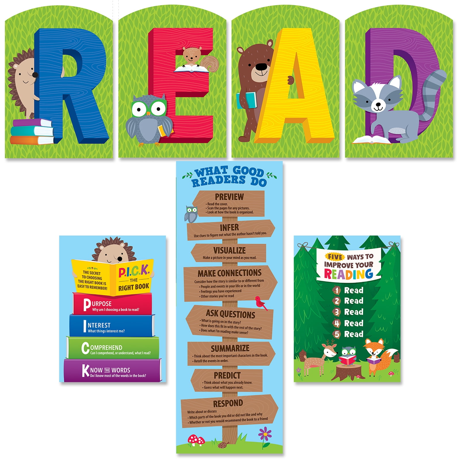 Creative Teaching Press Woodland Friends Read Bulletin Board Set - Walmart.com - Walmart.com