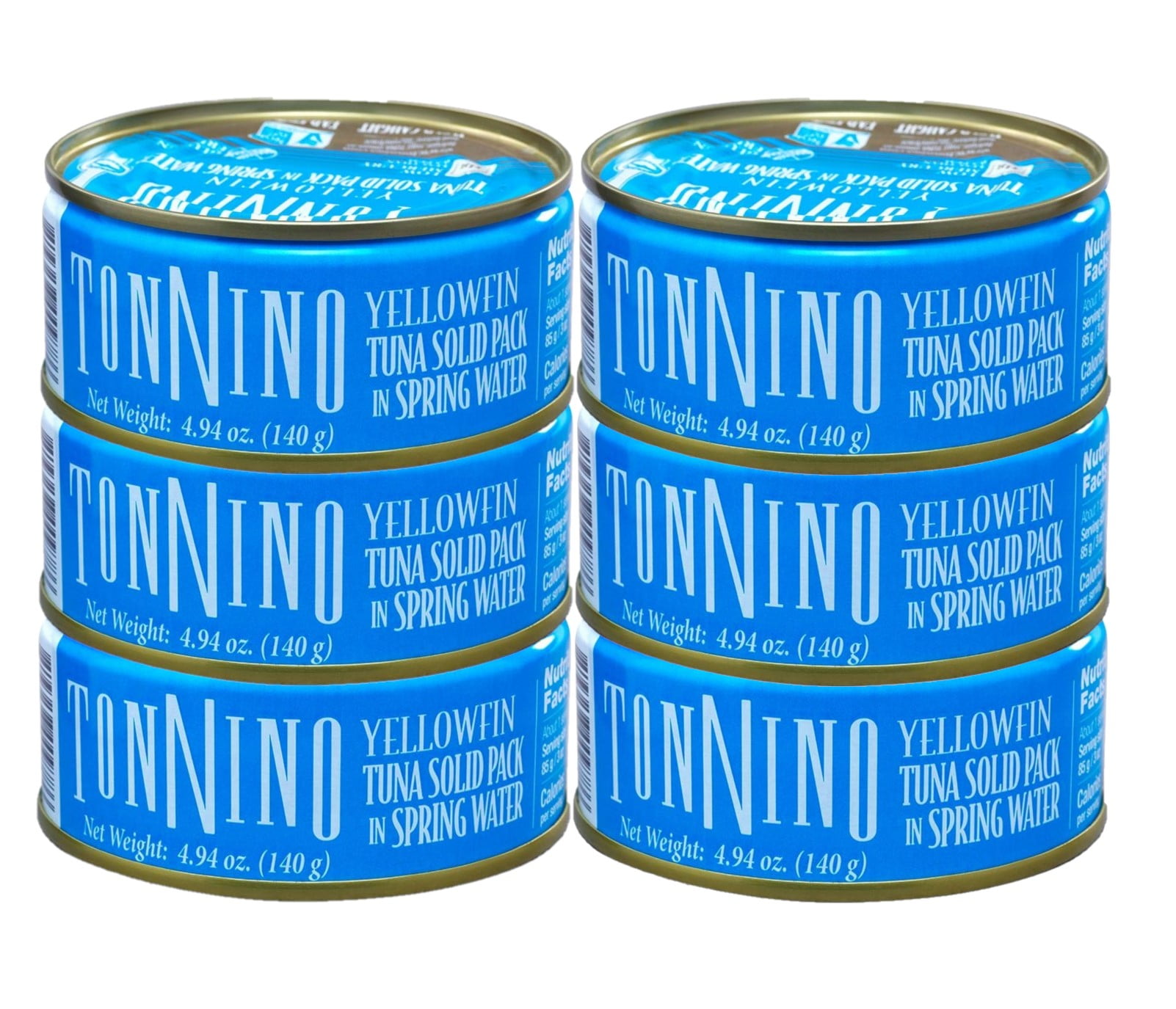 (6 pack) Tonnino Tuna Premium Yellowfin Tuna Chunks In Spring Water