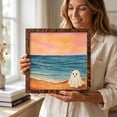 thumbnail image 4 of huayou Beach Sunset Ghost Framed Art, 7.87x7.87 inch, Halloween Wall Picture Ornament, Scenic Decor for Living Room, Tabletop Seasonal Layout, 4 of 7