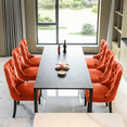 thumbnail image 4 of LegaHome Dining Room Chairs Set of 6, Modern Upholstered Velvet Dining Chair with Nailhead Trim&Solid Wood Legs, Tufted Button Padded Accent Chairs Set for Kitchen Dining Room Living Room, Orange, 4 of 11