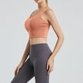 thumbnail image 5 of KHONTS Women's Long Line Sports Bra Racerback Workout Medium Impact Yoga Tank Tops Orange XL, 5 of 6