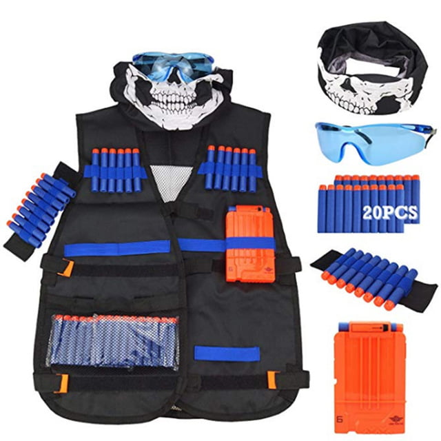 200X Foam Bullet For Child Toys Gun Play 10Pcs Tactical Vest Clip Jacket 